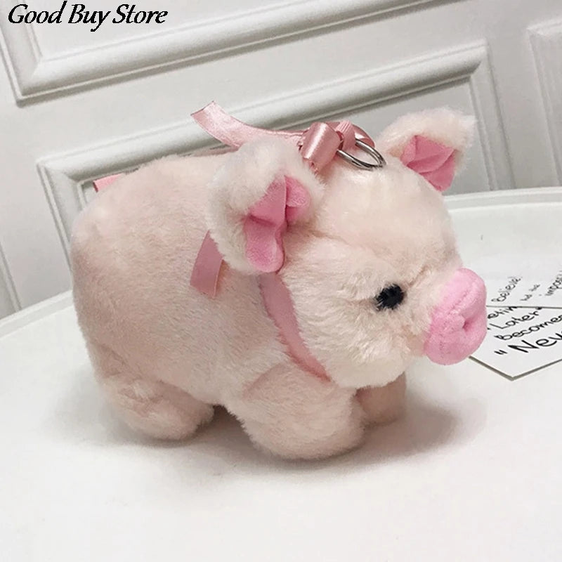 Pig Shoulder Bag Plush Stuffed Animal Crossbody Bags Women Winter Soft Purse