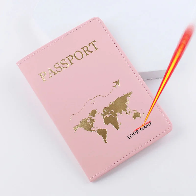 Pink Personalised Passport Holder for Couples