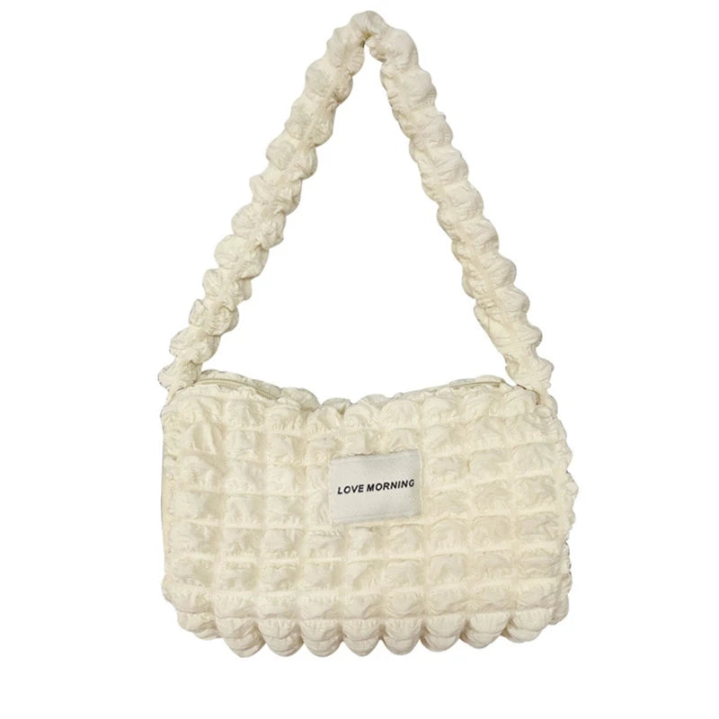 Pleated Shoulder Bags Large Capacity Tote for Women