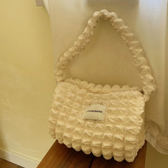Pleated Shoulder Bags Large Capacity Tote for Women