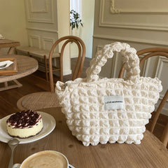 Pleated Shoulder Bags Large Capacity Tote for Women