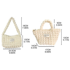 Pleated Shoulder Bags Large Capacity Tote for Women