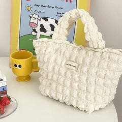 Pleated Women Shoulder Bags Large Capacity Female Vest Underarm Bag