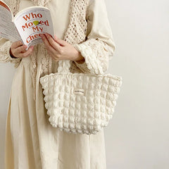 Pleated Women Shoulder Bags Large Capacity Female Vest Underarm Bag