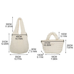 Pleated Women Shoulder Bags Large Capacity Vest Underarm Bag Portable
