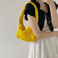 Pleated Women Shoulder Bags Summer Armpit Underarm Bag Portable Girls Handbags