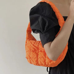 Pleated Women Shoulder Bags Summer Armpit Underarm Bag Portable Girls Handbags