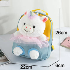 Plush Backpack Girls School Bags Kindergarten Backpacks Detachable Backpack