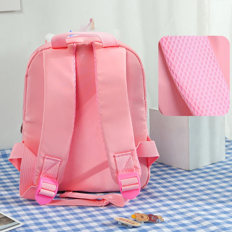 Plush Backpack Girls School Bags Kindergarten Backpacks Detachable Backpack