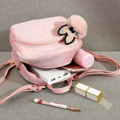 Plush Ball Kid Toddler Mini Backpack Kindergarten Schoolbag