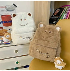 Plush Bear Backpack Girl's Travel Rucksack for Winter