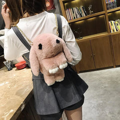 Plush Rabbit Shoulder Bag Crossbody Japanese Bunny Stuffed Toy Kids Gift