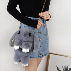 Plush Rabbit Shoulder Bag Crossbody Japanese Bunny Stuffed Toy Kids Gift