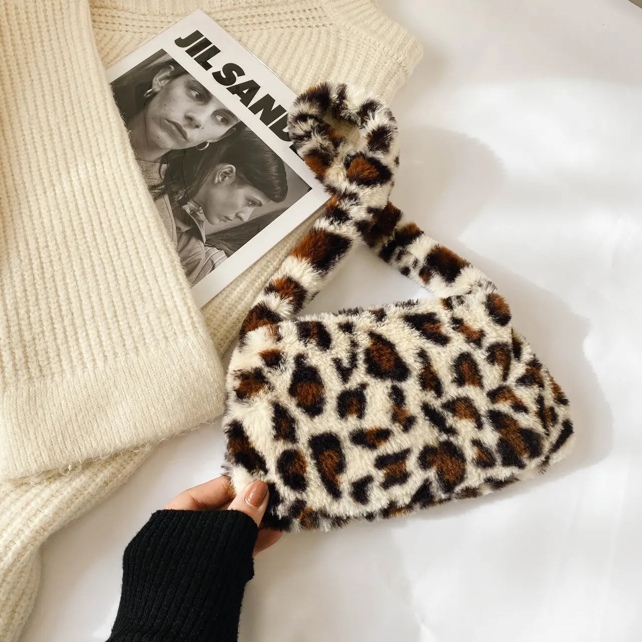 Plush Retro Underarm Bag Shoulder Bag Small Wallet