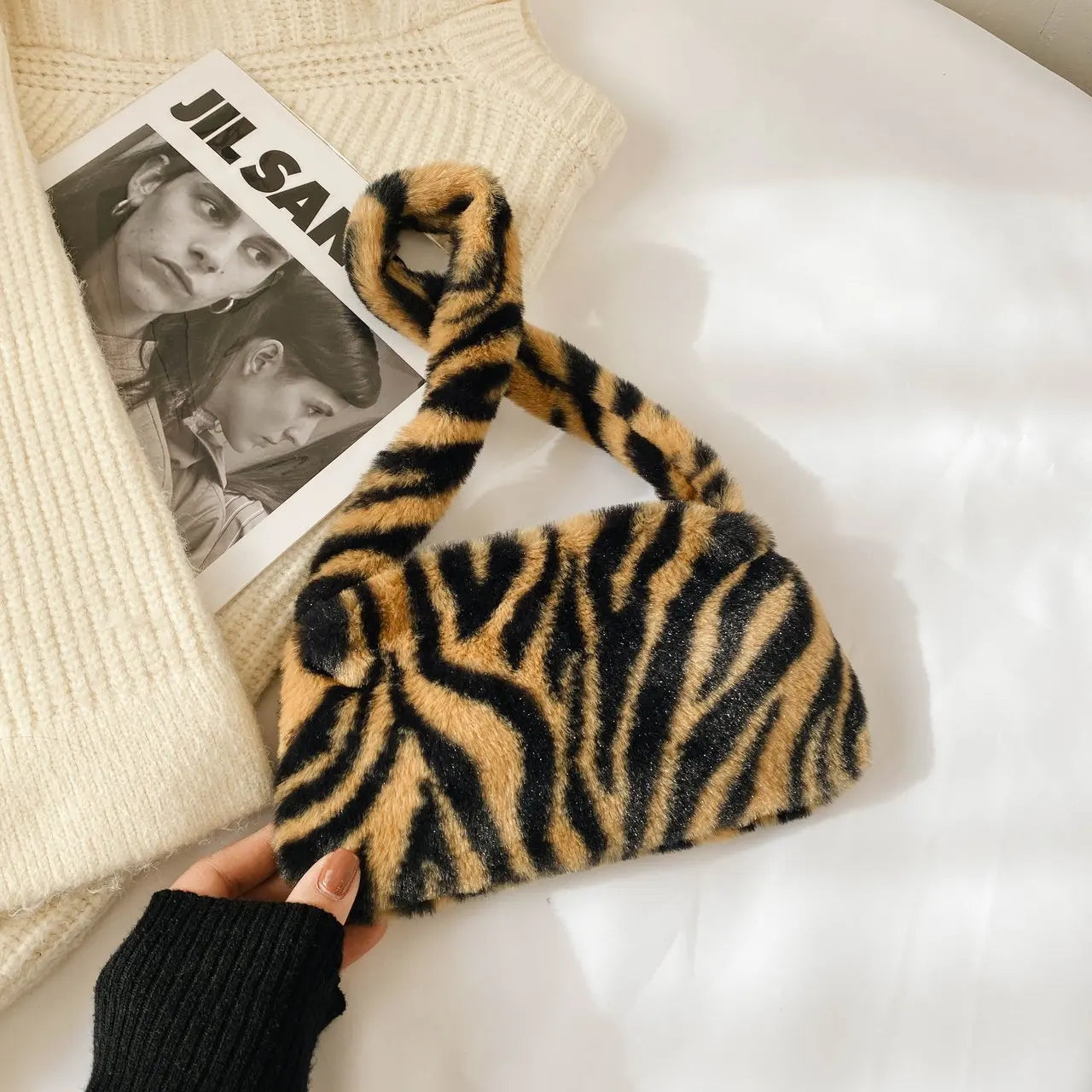 Plush Retro Underarm Bag Shoulder Bag Small Wallet