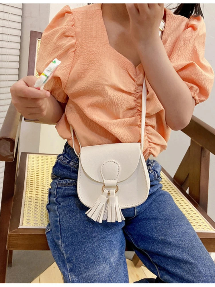 Kids Coin Purse Handbags Girls Tassel Crossbody Bags