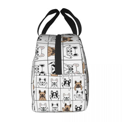 French Bulldog Puppy Lunch Bag Insulated Thermal Cooler for School Work Picnic