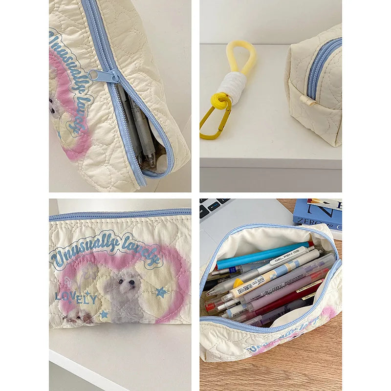 Puppy Student Girls Pencil Cases Handbag Women's Cosmetic Storage