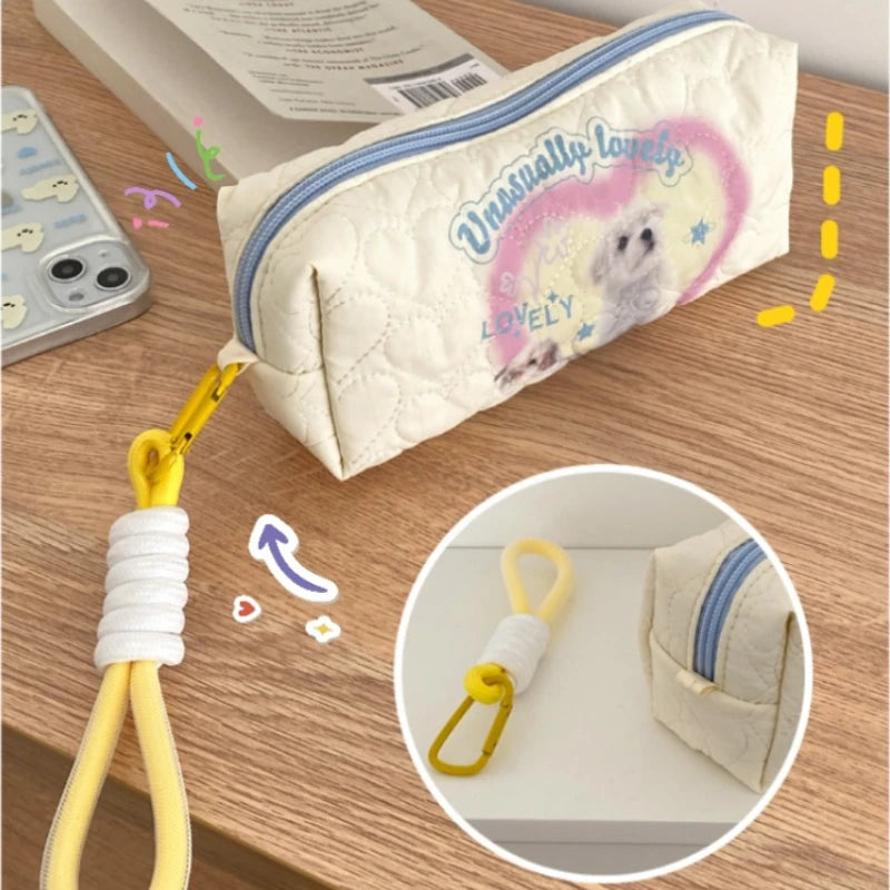 Puppy Student Girls Pencil Cases Handbag Women's Cosmetic Storage