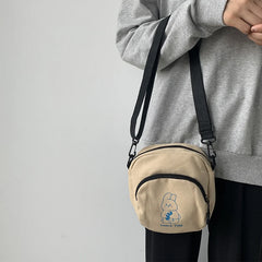 Rabbit Canvas Crossbody Bag Small Shoulder Purse Handbag