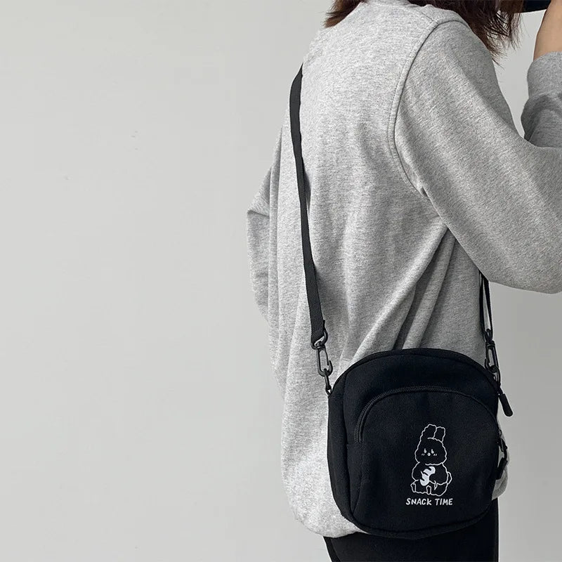 Rabbit Canvas Mini Crossbody Bag for Women