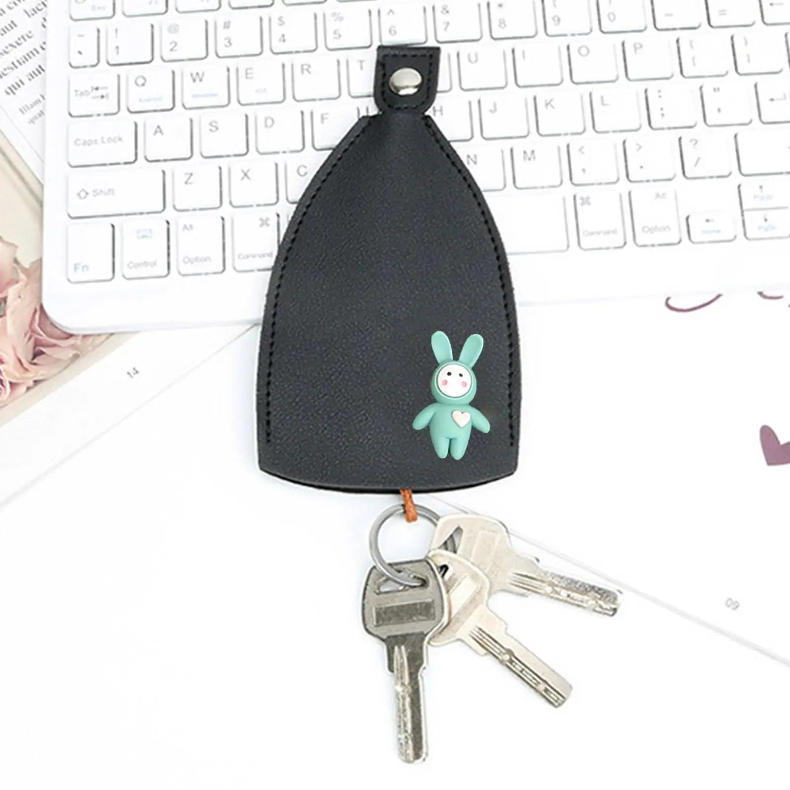 Rabbit Cat Key Bag PU Leather Key Wallets Men Women Key Holder Case