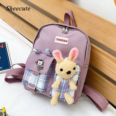 Rabbit Girls School Bag Canvas Kids Backpack