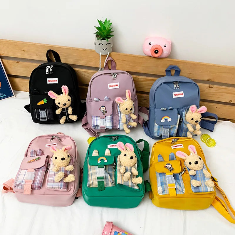 Rabbit Girls School Bag Canvas Kids Backpack