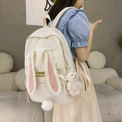 Rabbit Ear Backpack Teen Girls School Bag Nylon Casual Travel Bag