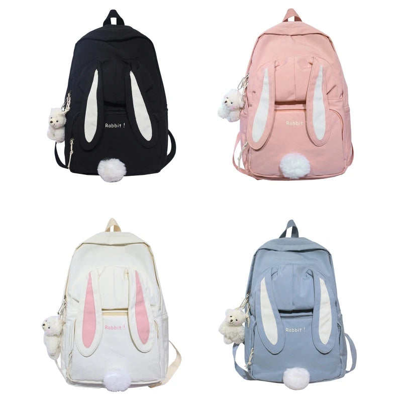 Rabbit Ear Backpack Teen Girls School Bag Women Daypack Student Bookb