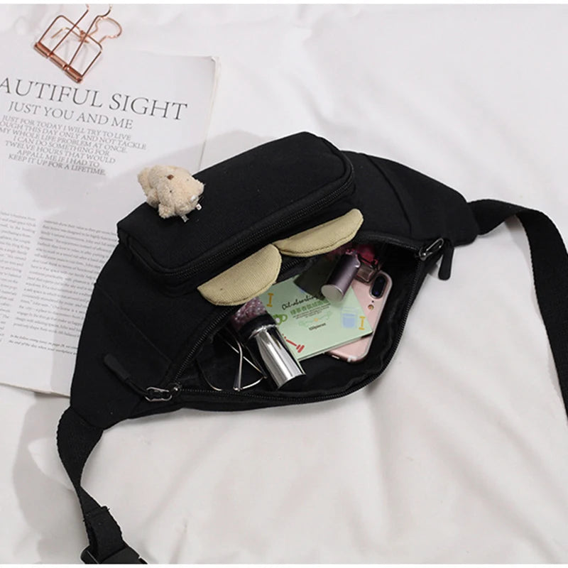 Canvas Rabbit Waist Pack Crossbody Chest Bag