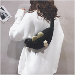 Canvas Rabbit Waist Pack Crossbody Chest Bag