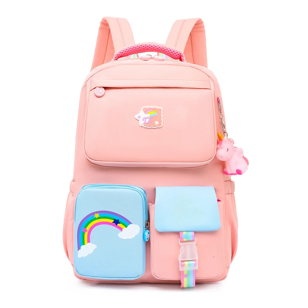 Rainbow Backpack for Women Girl Shoulder Strap Teenage Kids School Bags