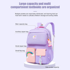Rainbow Backpack for Women Girl Shoulder Strap Teenage Kids School Bags