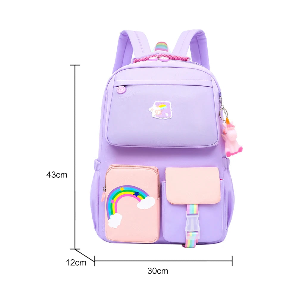 Rainbow Backpack Women Girl School Bags Large Capacity Children Travel Book Bags