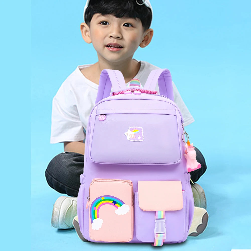 Rainbow Backpack for Women Girl Shoulder Strap Teenage Kids School Bags