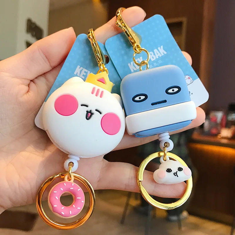 Cute Cartoon Anime Keychain - Retractable Animal Key Chain
