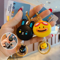 Cute Cartoon Anime Keychain - Retractable Animal Key Chain