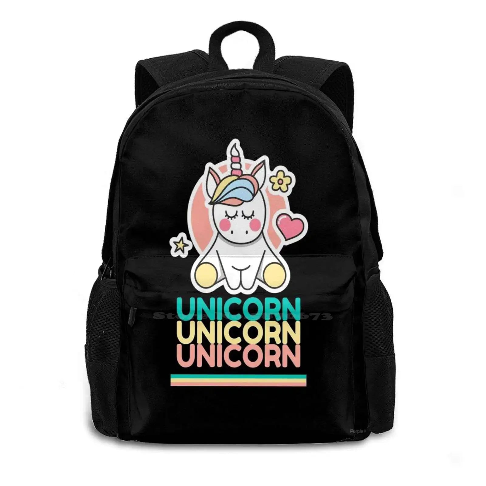 Retro Unicorn Backpack For Student School Laptop Travel Bag Unicorn Girly Dorm