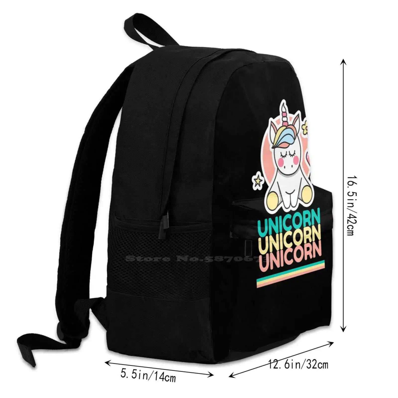 Retro Unicorn Backpack For Student School Laptop Travel Bag Unicorn Girly Dorm