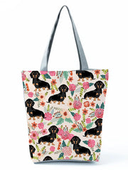 Sausage Dog Eco Tote Bag - Reusable Grocery Shopping Handbag