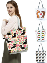 Sausage Dog Eco Tote Bag - Reusable Grocery Shopping Handbag