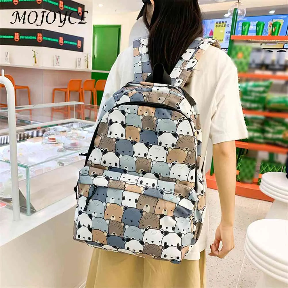 Girls Cartoon Animal Print School Bag College Student Travel Daypack