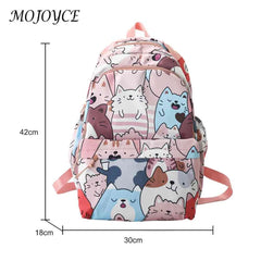 Girls Cartoon Animal Print School Bag College Student Travel Daypack