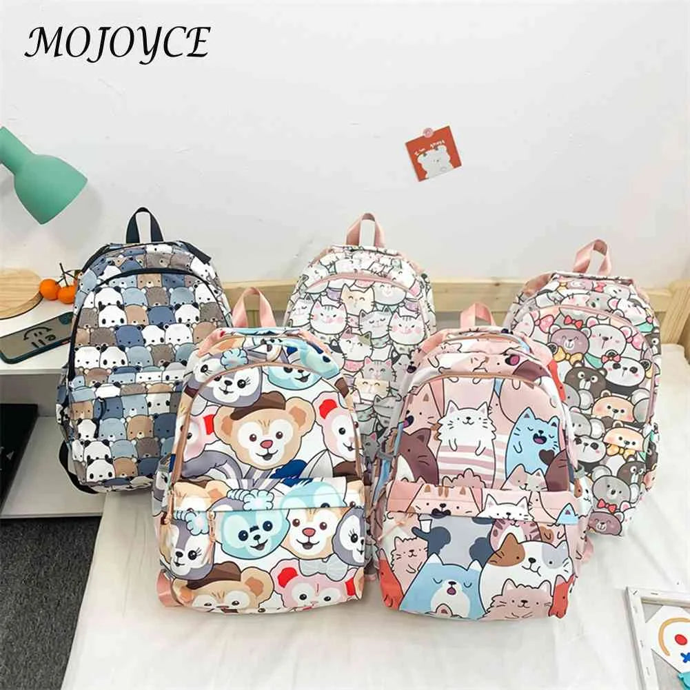 Girls Cartoon Animal Print School Bag College Student Travel Daypack