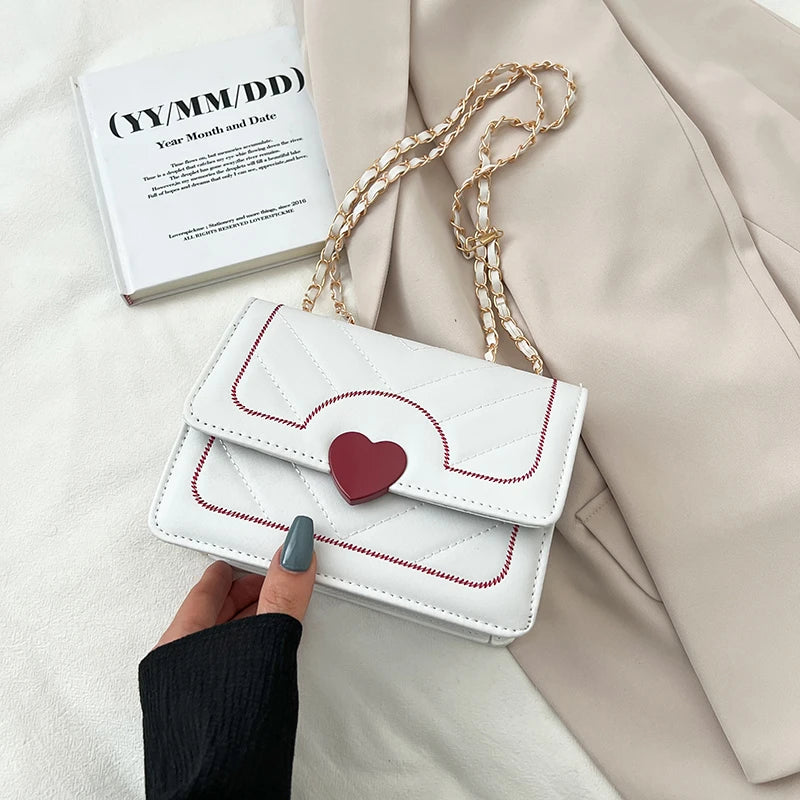 Women's PU Leather Shoulder Bag with Chain - Messenger Bag Wallets