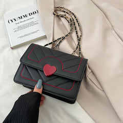 Women's PU Leather Shoulder Bag with Chain - Messenger Bag Wallets