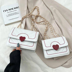 Women's PU Leather Shoulder Bag with Chain - Messenger Bag Wallets