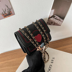 Women's PU Leather Shoulder Bag with Chain - Messenger Bag Wallets