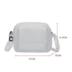 Vintage Lamb Wool Shoulder Bag for Women